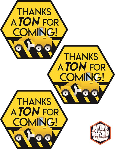 Construction Birthday Party Free Printables